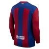 Officiële Voetbalshirt + Korte Broek FC Barcelona Thuis 2023-24 Lange Mouw - Kids